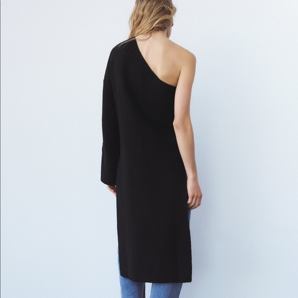 {Zara} Asymmetric Sleeve Knit Tunic Dress - Picture 8 of 13